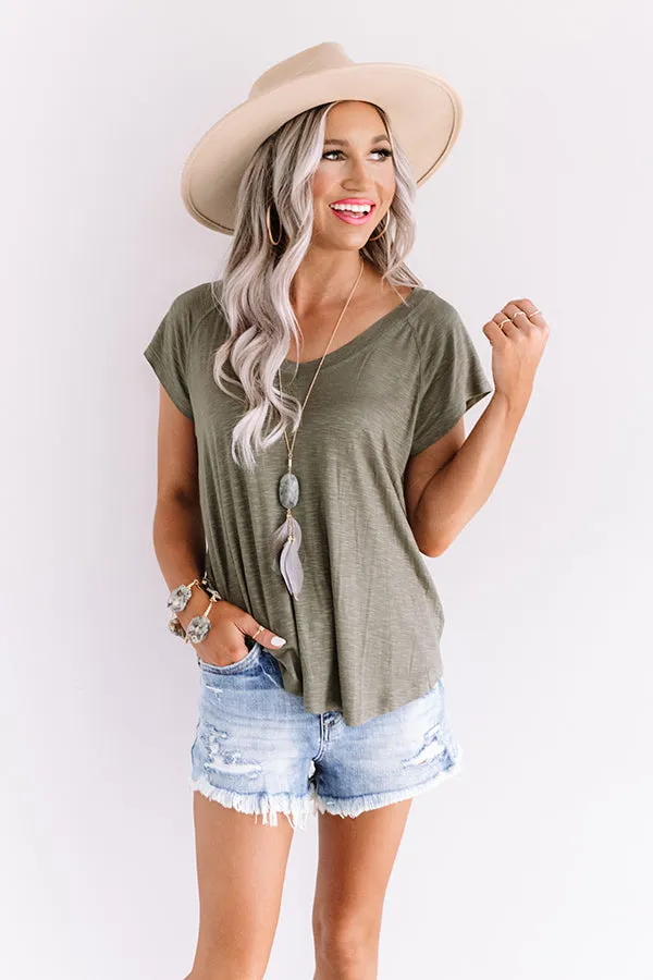 Drive In Movie Shift Tee in Dark Olive