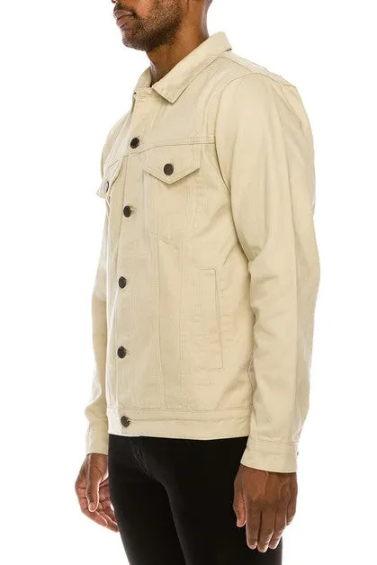 Essential Colored Denim Jacket - Sand