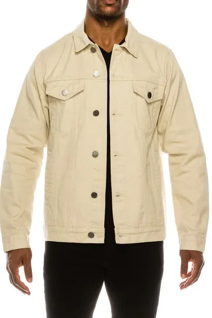 Essential Colored Denim Jacket - Sand