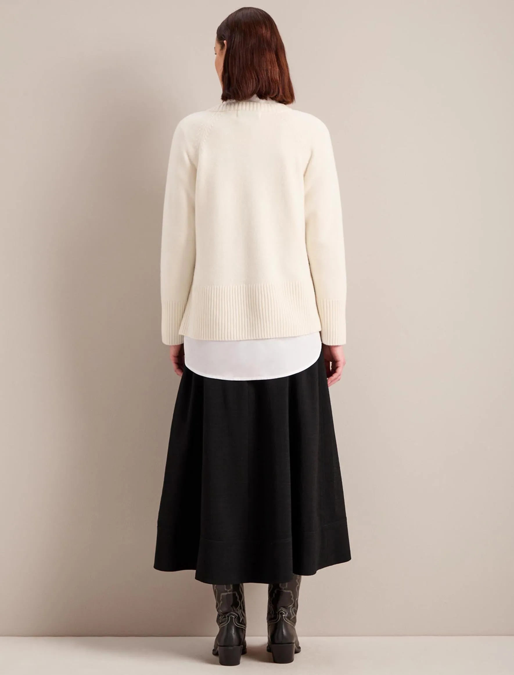Ezra Cashmere Blend Jumper - Cream