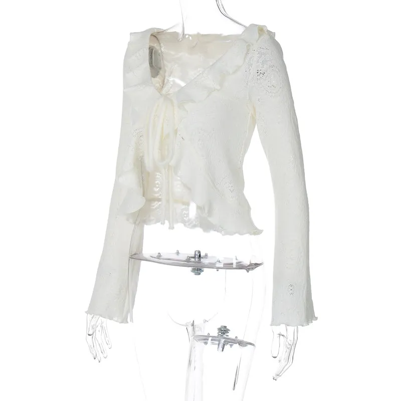 Fashionkova Caeli Ruffled Cardigan & Skirt Set