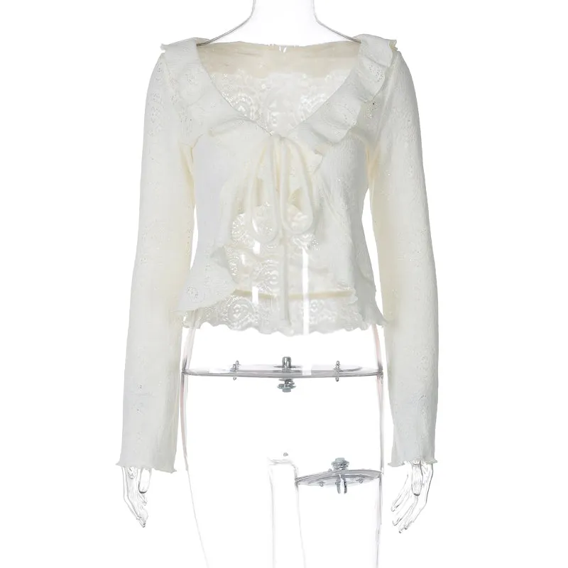 Fashionkova Caeli Ruffled Cardigan & Skirt Set