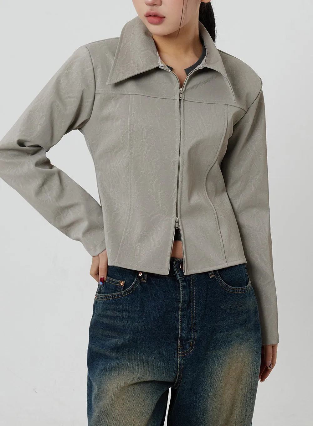 Faux Leather Jacket CF303