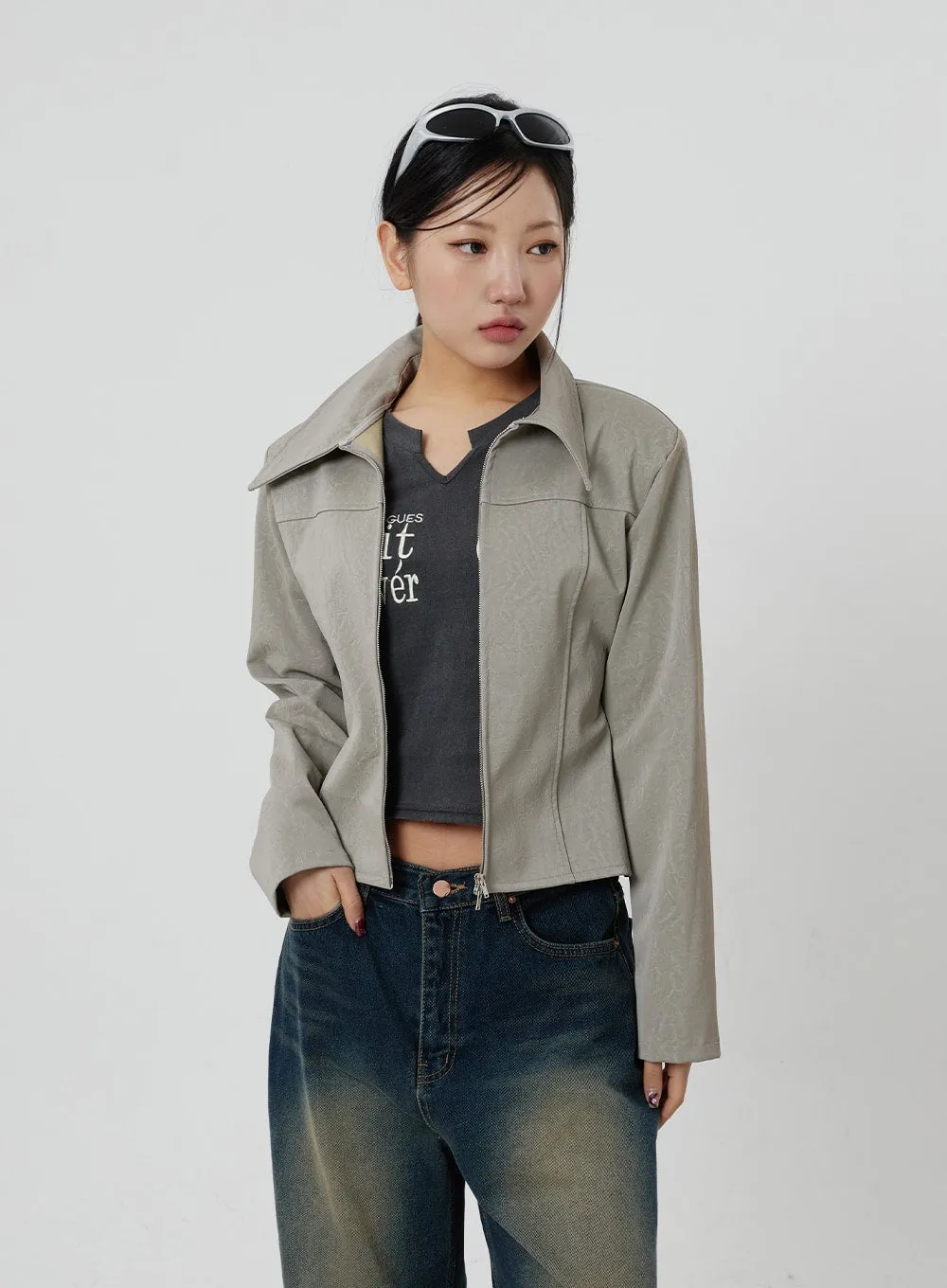 Faux Leather Jacket CF303