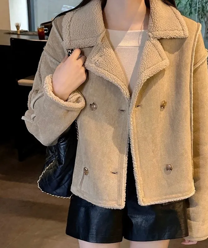 Faux Suede Sherpa Jacket