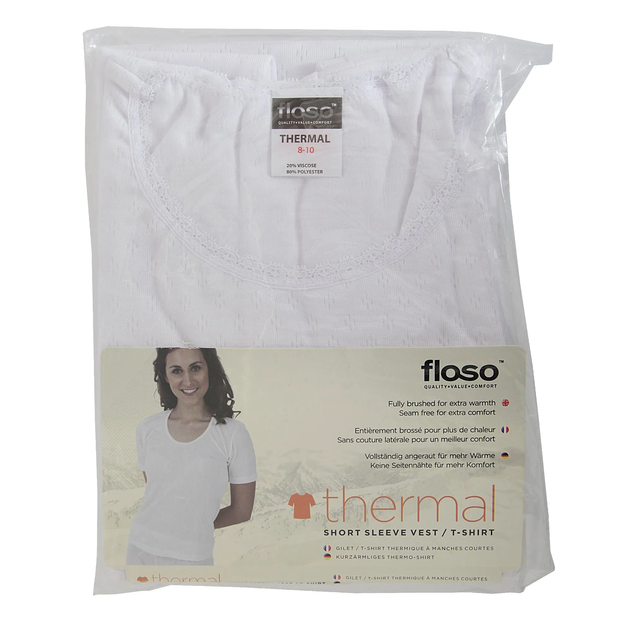 FLOSO Ladies/Womens Thermal Underwear Short Sleeve T-Shirt/Top (Standard Range)