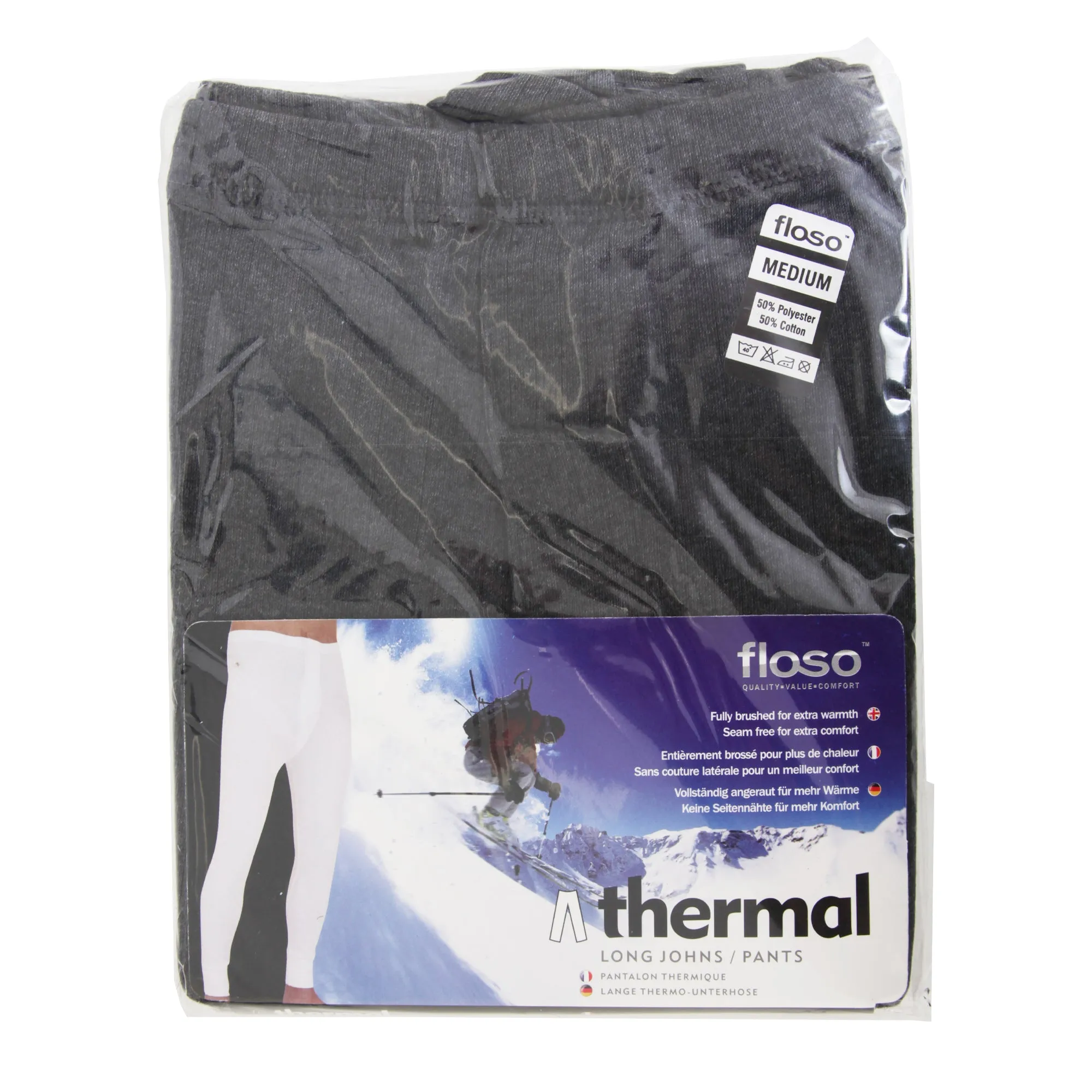 FLOSO Mens Thermal Underwear Long Johns/Pants (Standard Range)