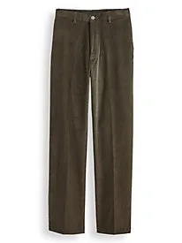 Haggar Mens Classic fit Casual Corduroy Pants 32 / 30 Olive Green Solid