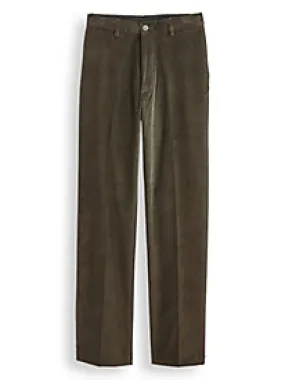 Haggar Mens Classic fit Casual Corduroy Pants 32 / 30 Olive Green Solid