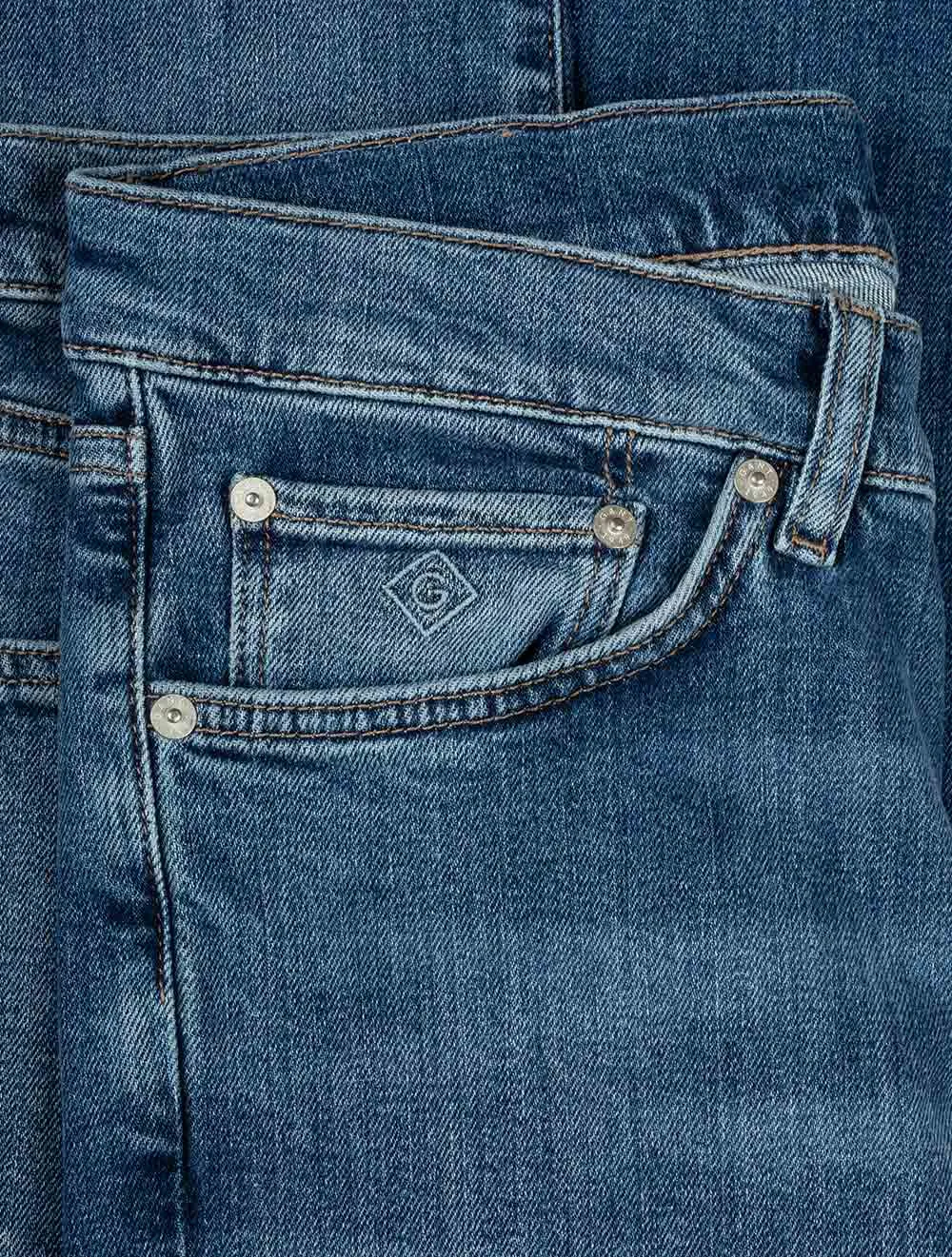 Hayes Slim Fit Jeans Semi Light Blue Worn In