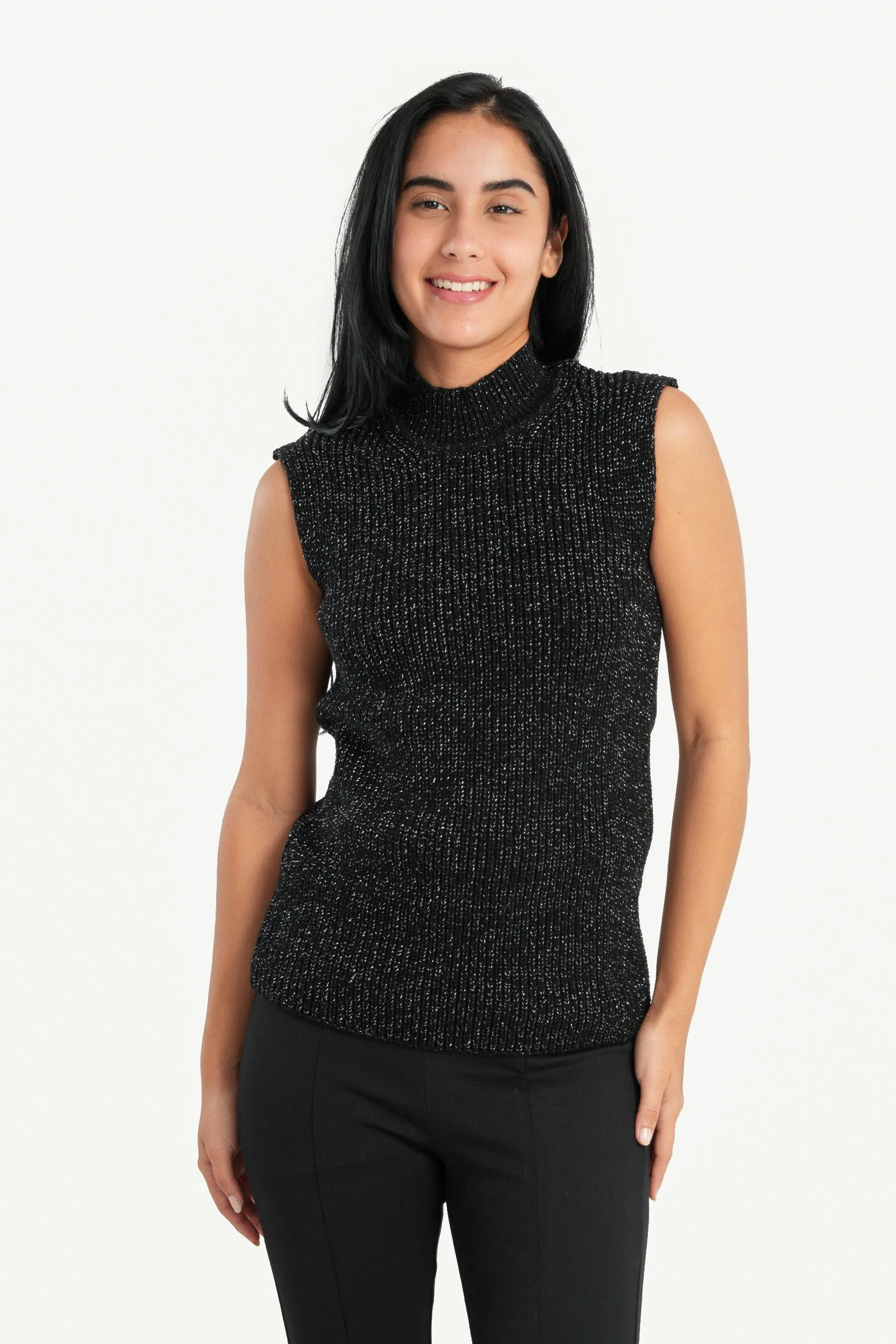 High Neck Ribbed Pullover
