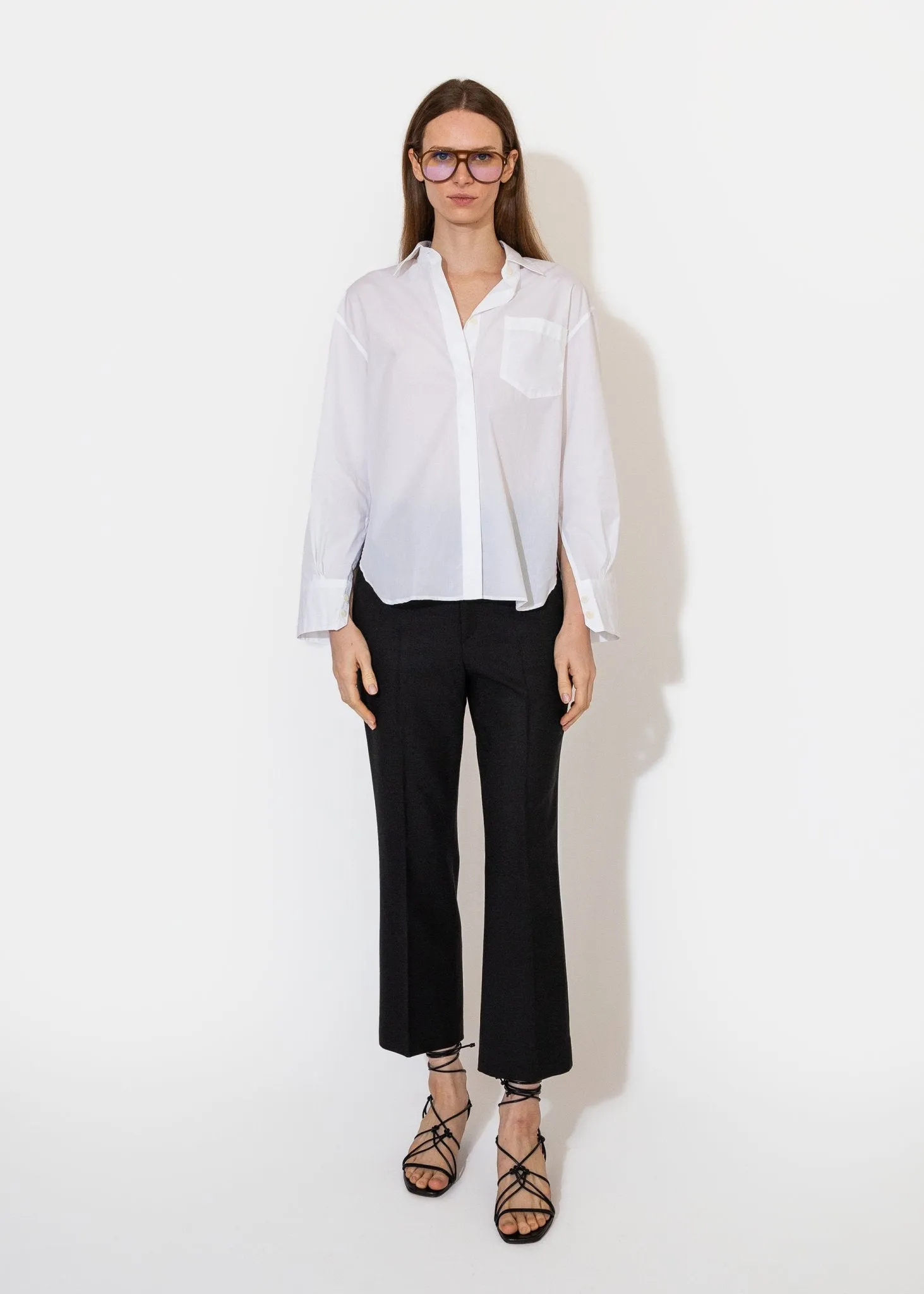High Waisted Crop Trouser Black