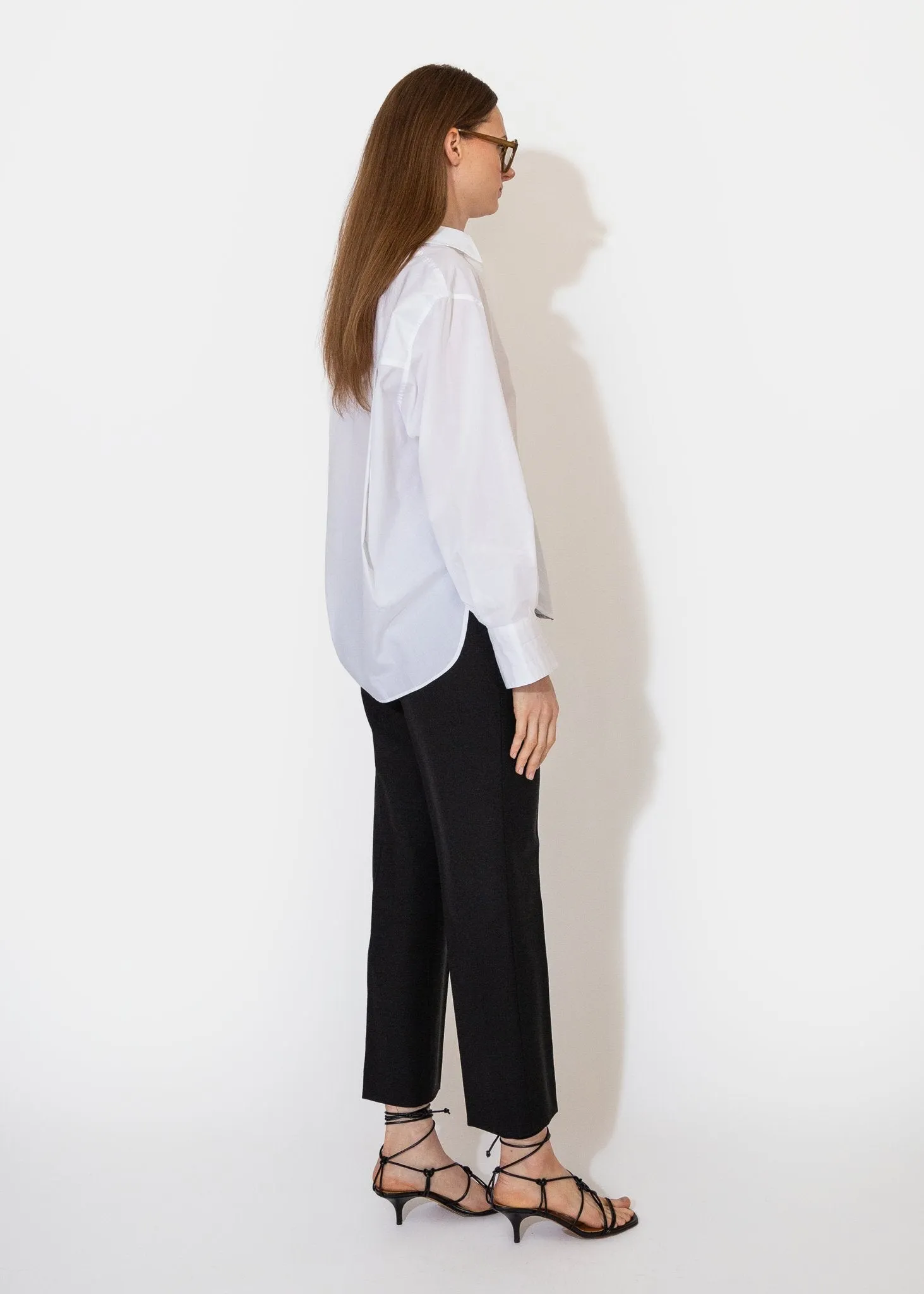 High Waisted Crop Trouser Black