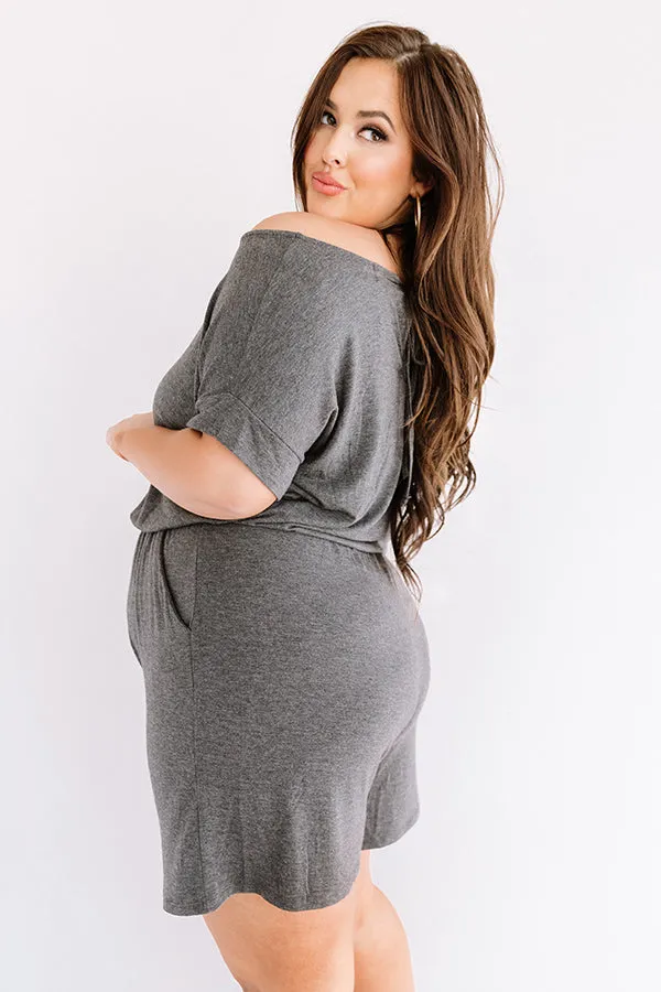 Hit Refresh Romper In Charcoal Curves