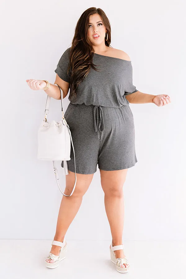 Hit Refresh Romper In Charcoal Curves