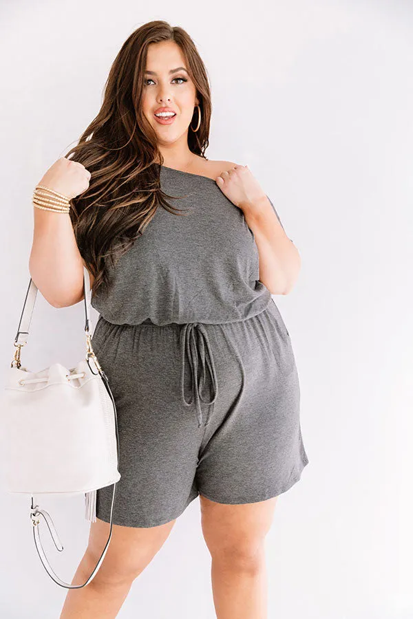 Hit Refresh Romper In Charcoal Curves