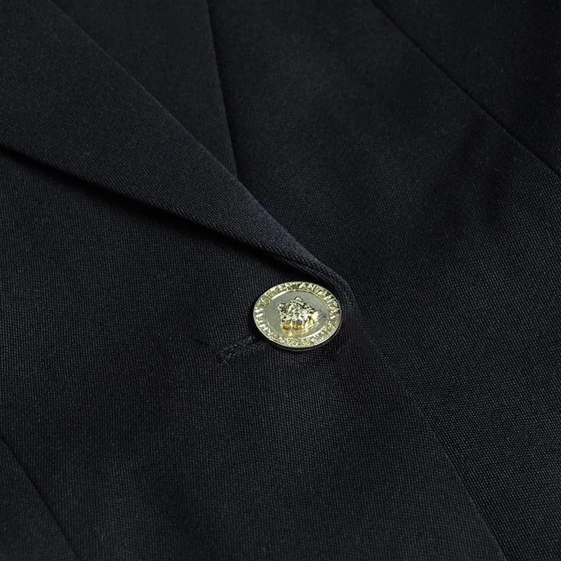 Hollow Out Pin Spliced Jacket Blazer