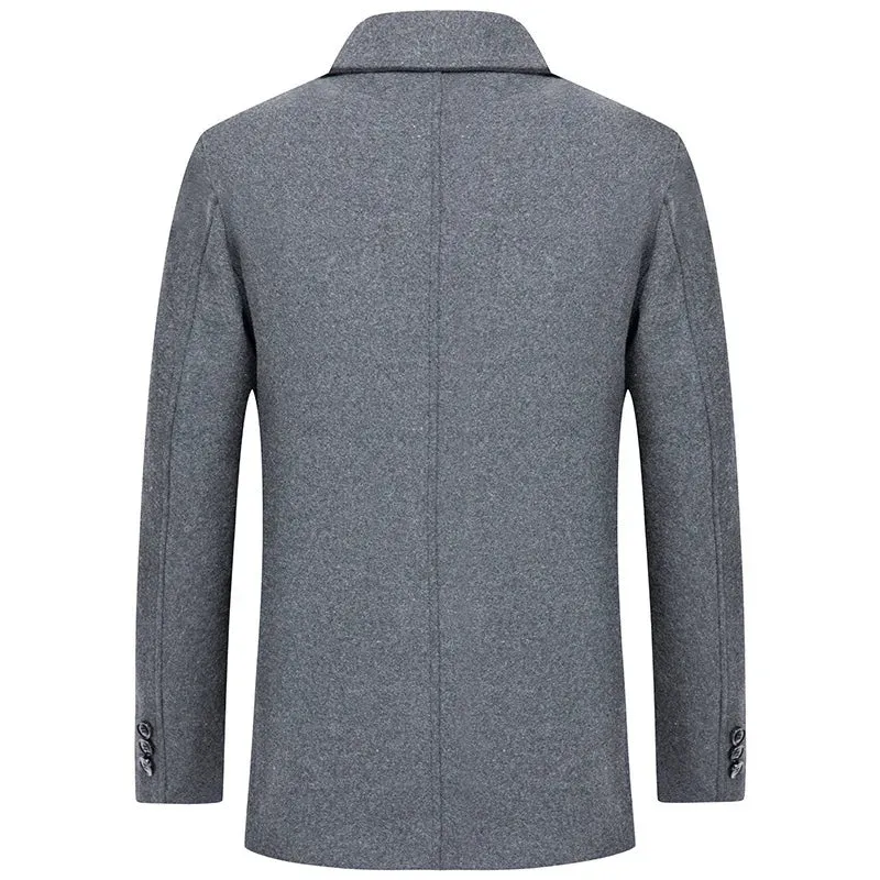 Jackets Business Casual Fleece Liner Woolen Autumn Winter Men Wool Jacket Slim Fit Thick Warm Trench Jackets Mens Brand Outwears
