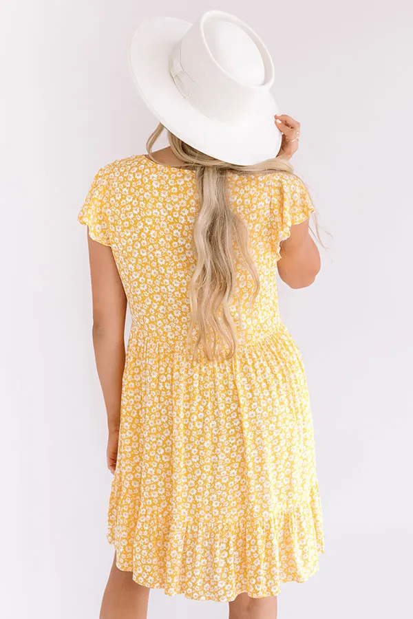 Joy For Days Floral Babydoll Dress in Marigold