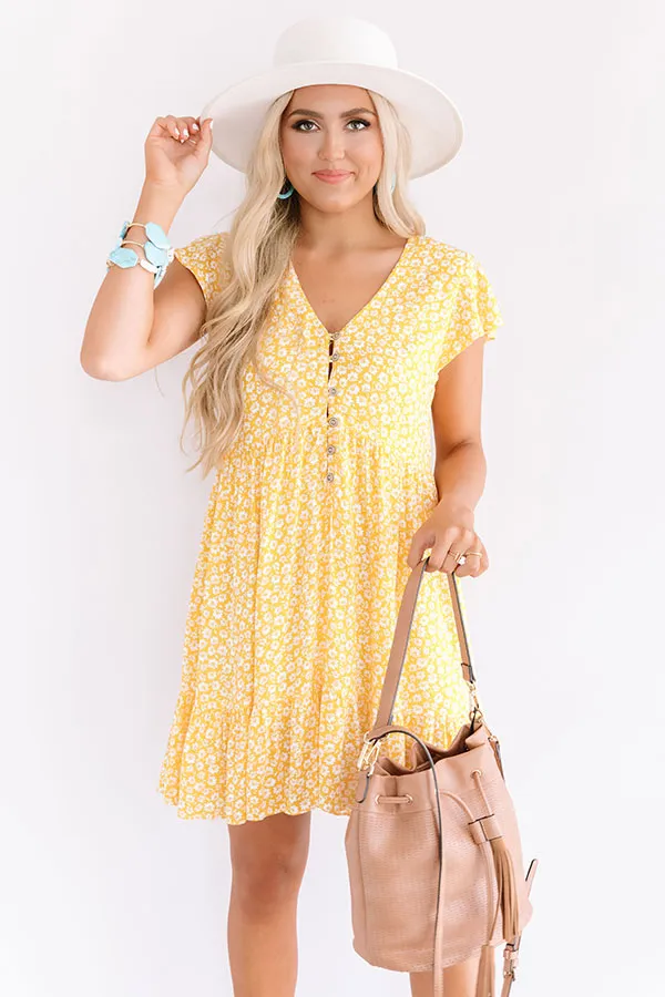 Joy For Days Floral Babydoll Dress in Marigold
