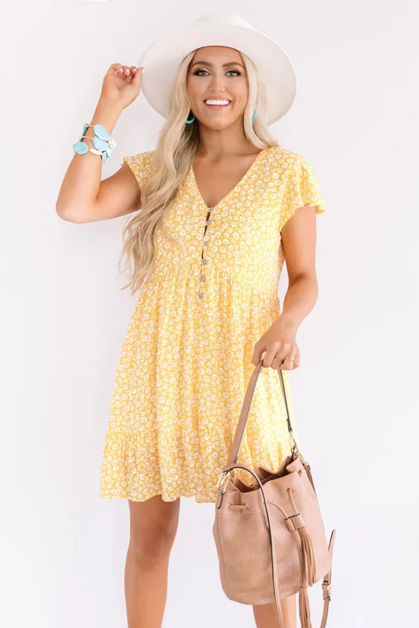 Joy For Days Floral Babydoll Dress in Marigold