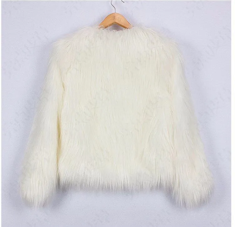 Kids Bridget Faux Fur Jacket - White