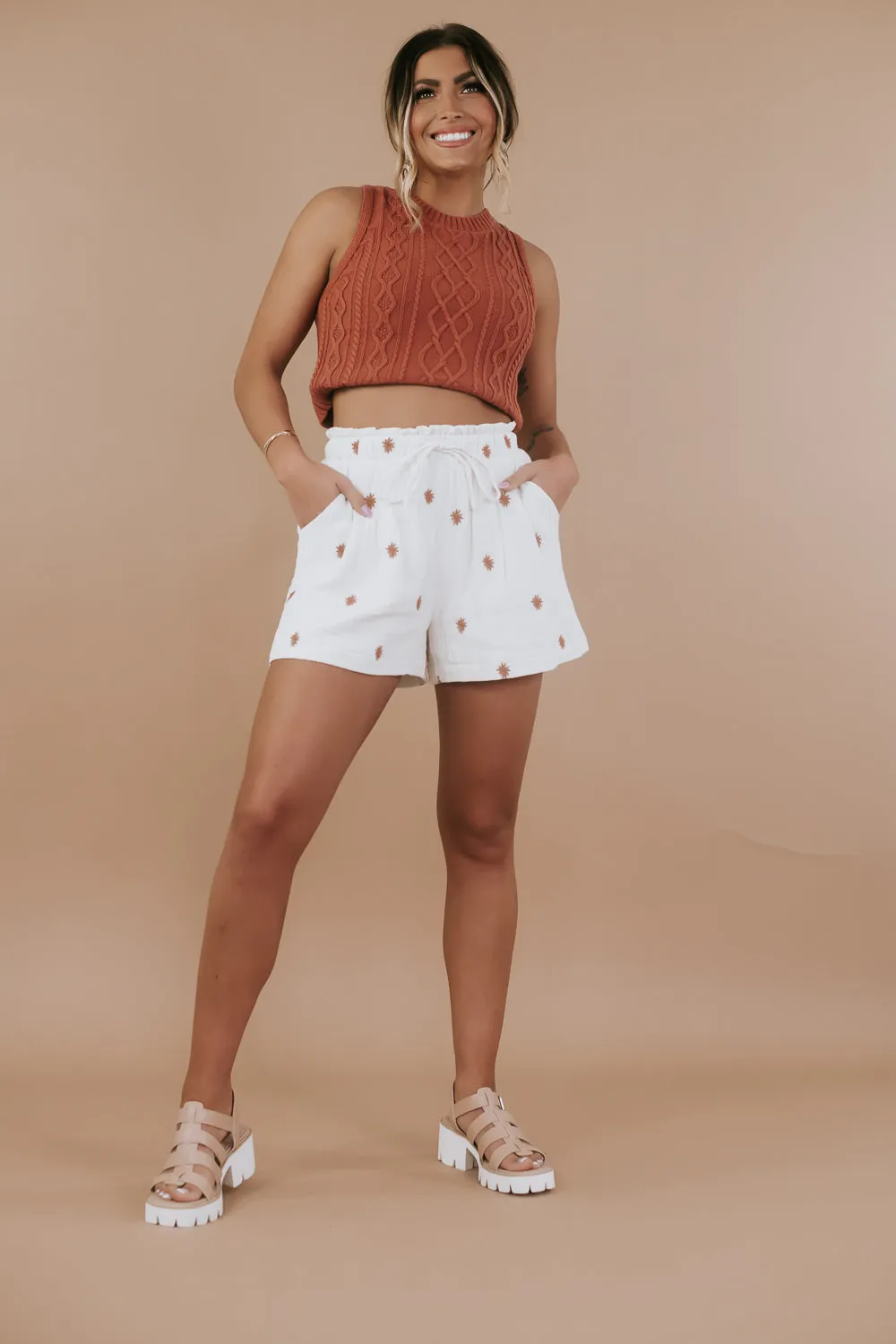 Kylie Sweater Tank Top, Clay