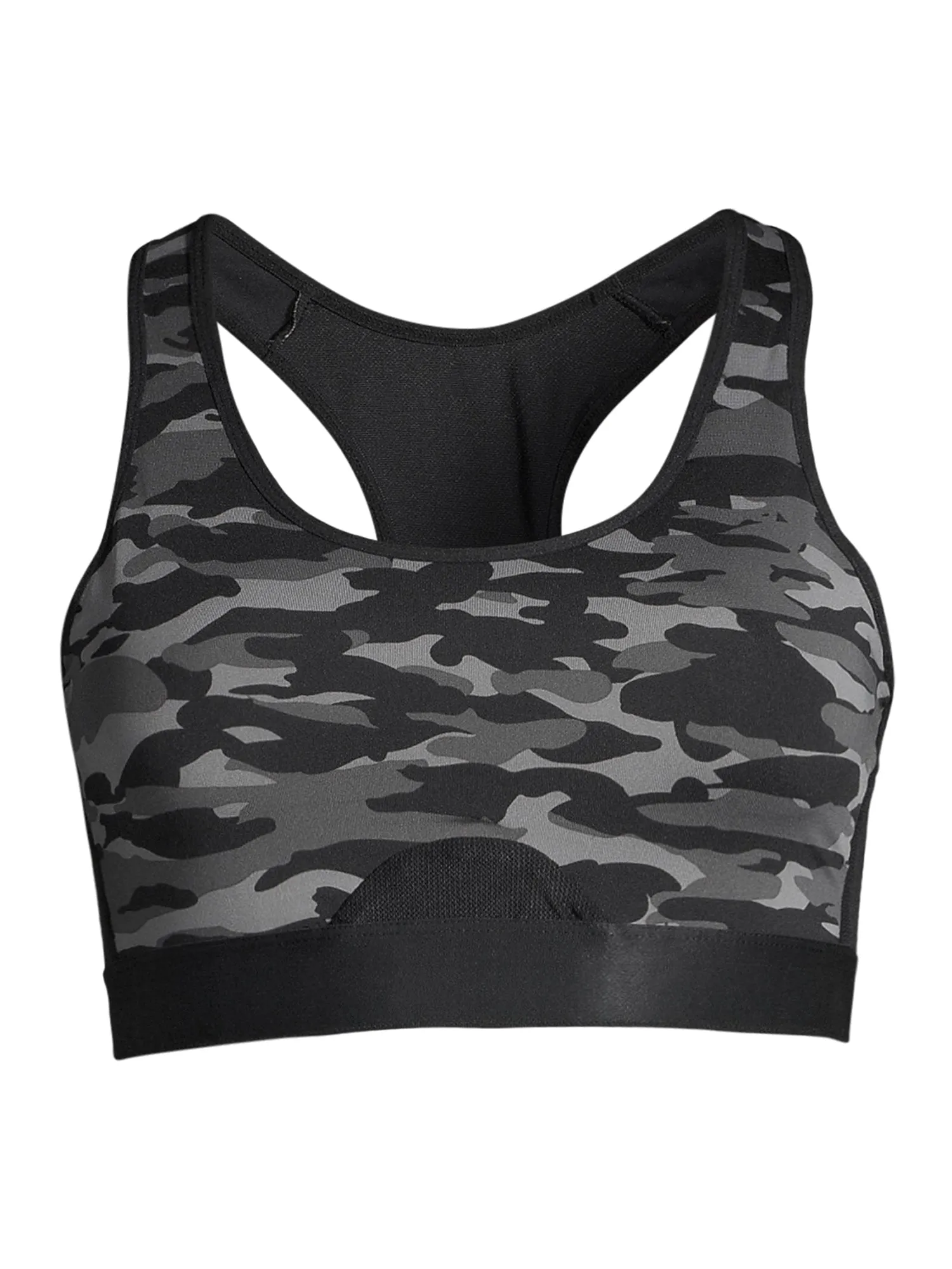 Layer8 Black/Gray Camo Print Sports Bra