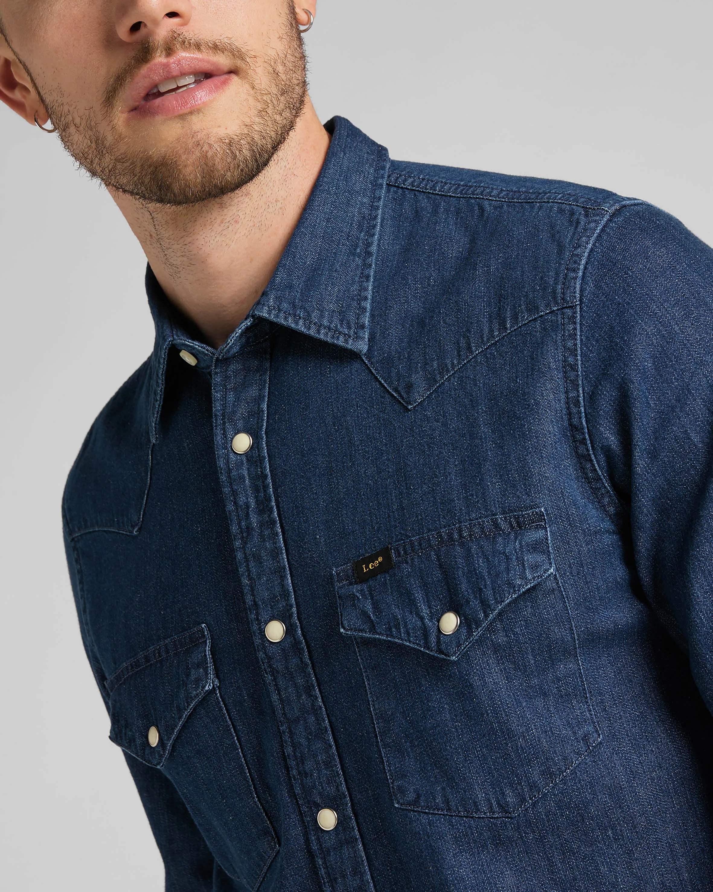 Lee Regular Western Denim Shirt - Mid Stone