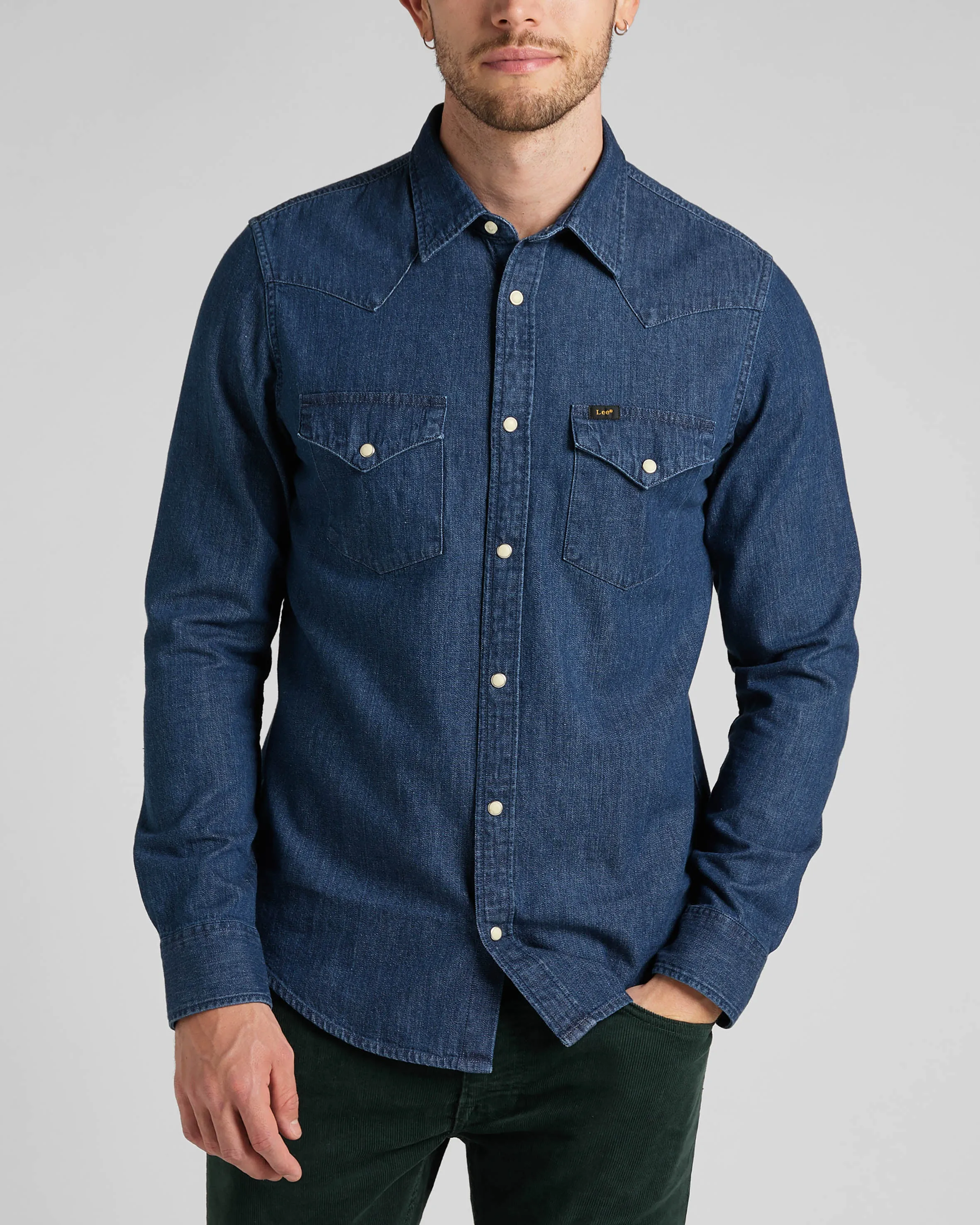 Lee Regular Western Denim Shirt - Mid Stone