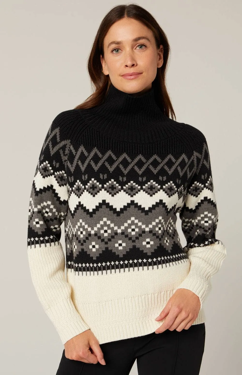 Leighton Mockneck Ski Sweater | Black