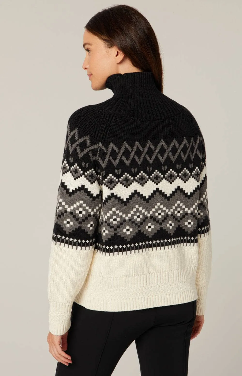 Leighton Mockneck Ski Sweater | Black