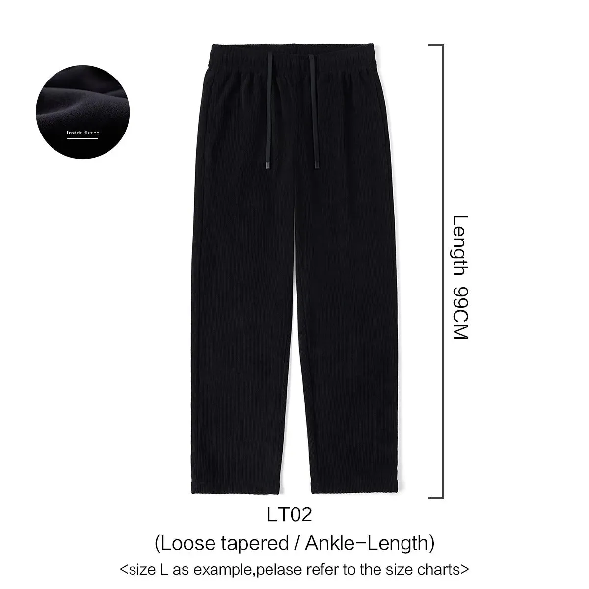 Loose Fit Warm Fleece Lining Corduroy Casual Pants - Plus Size Trousers