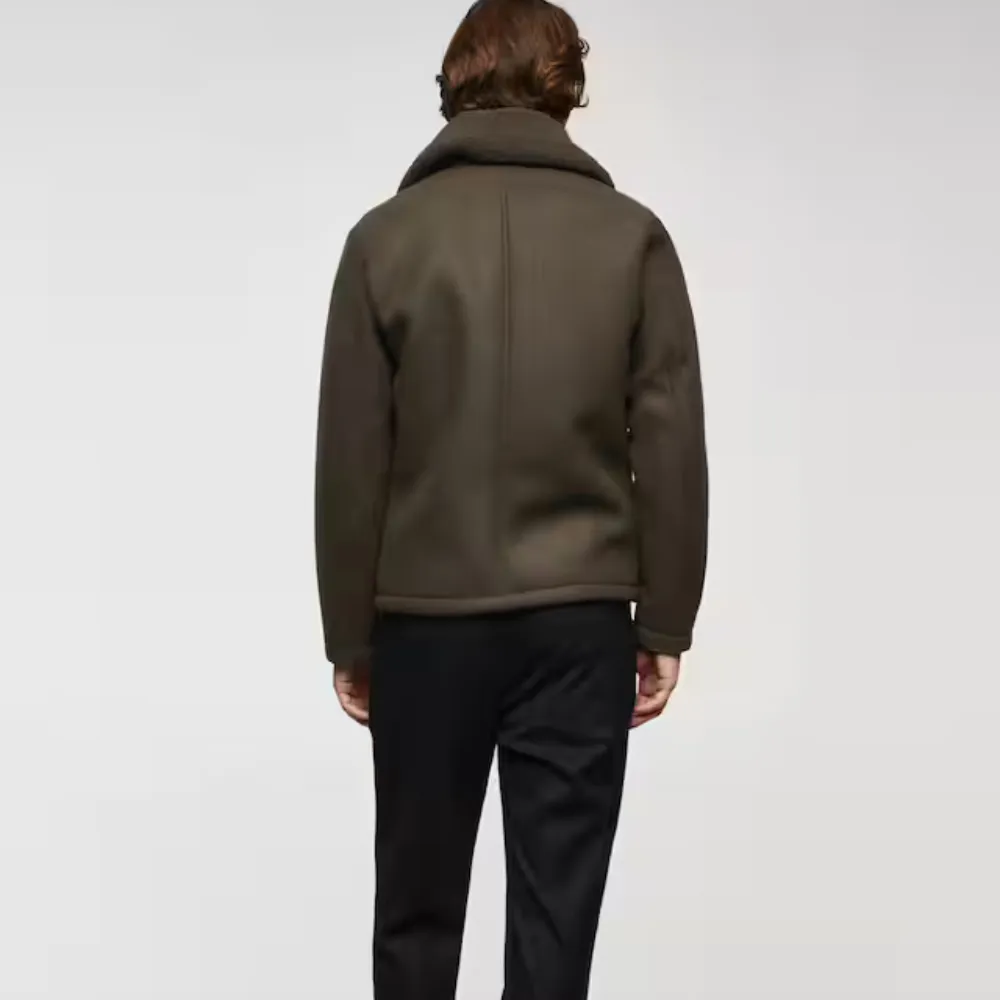 Men B3 Green Shearling  Bomber Jacket