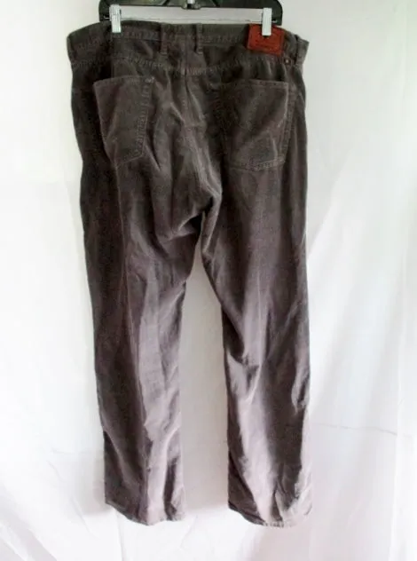 Mens LUCKY BRAND 221 Original Straight Chino Corduroy Pants 38 X 32 GRAY Charcoal