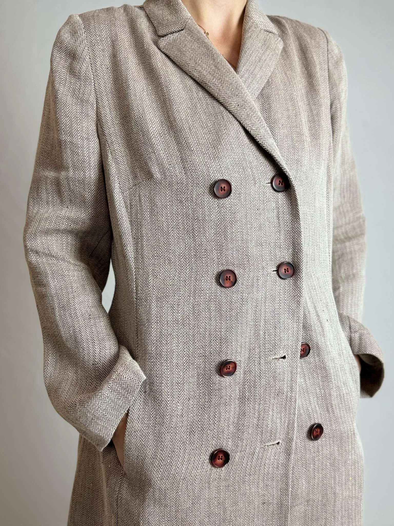 Nature Baroka Linen Herringbone Jacket Dress