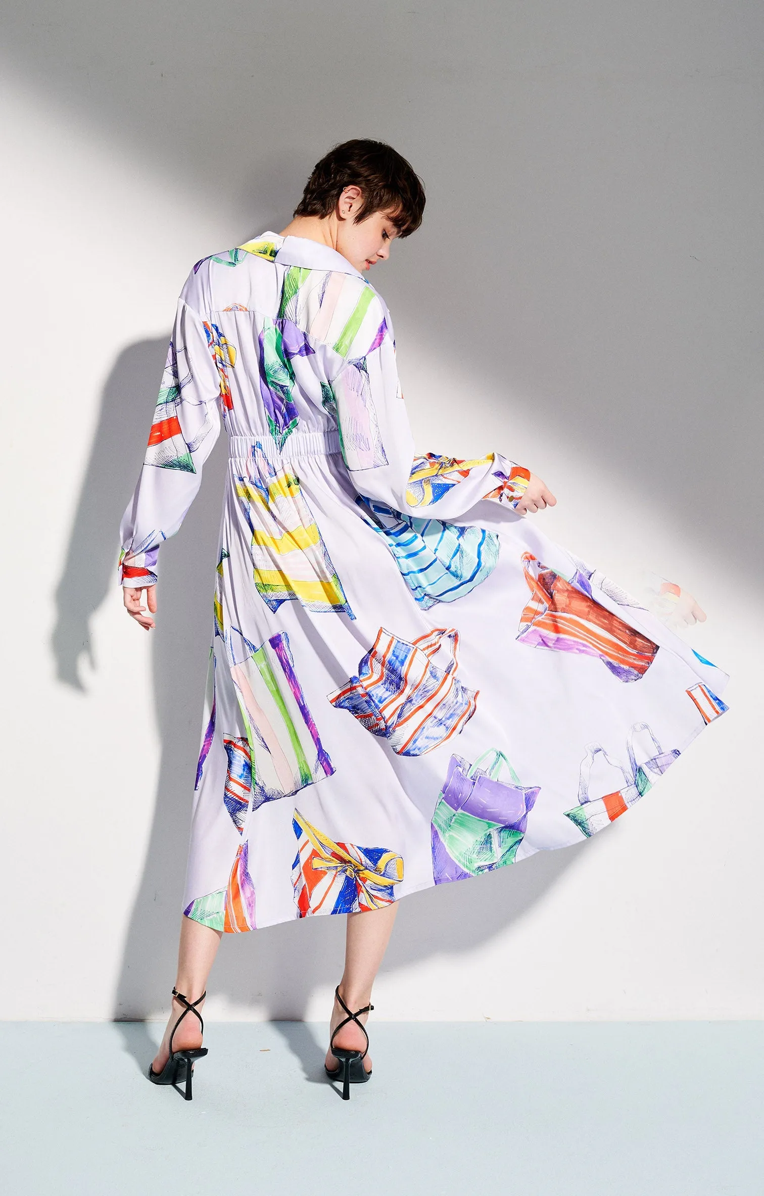 Niko Overlap Midi Dress Bags Pastel