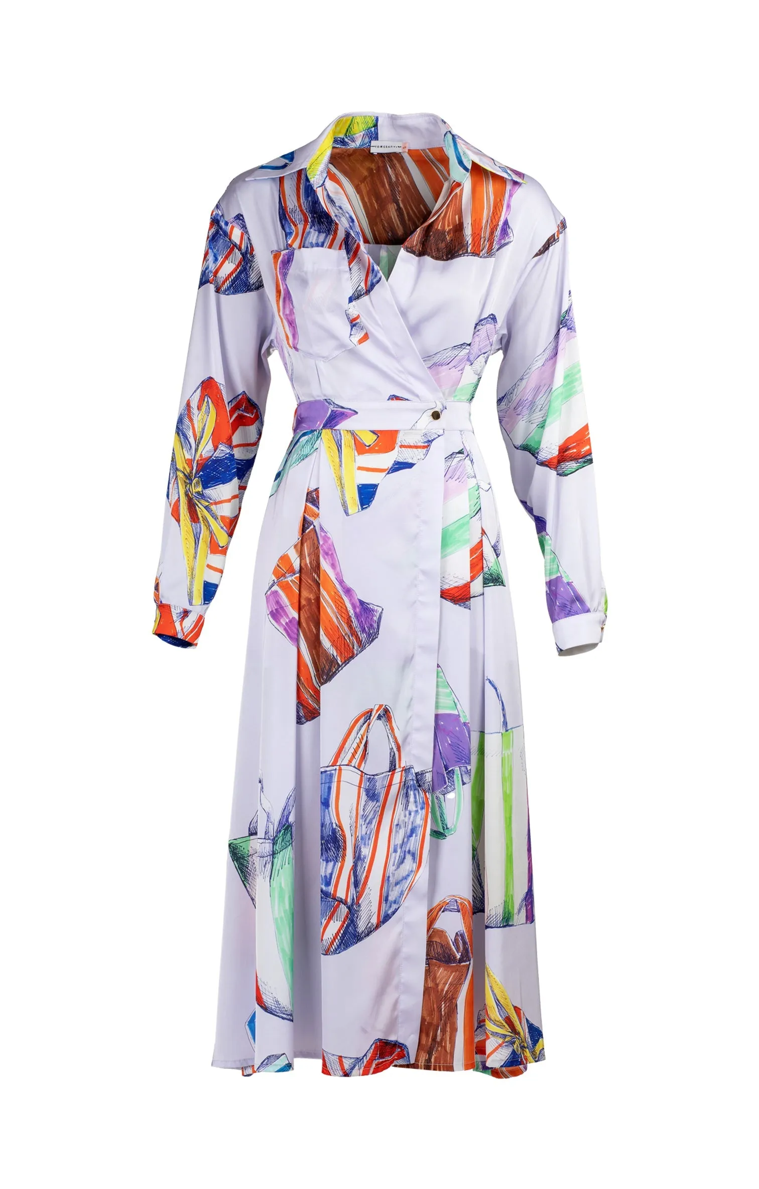 Niko Overlap Midi Dress Bags Pastel
