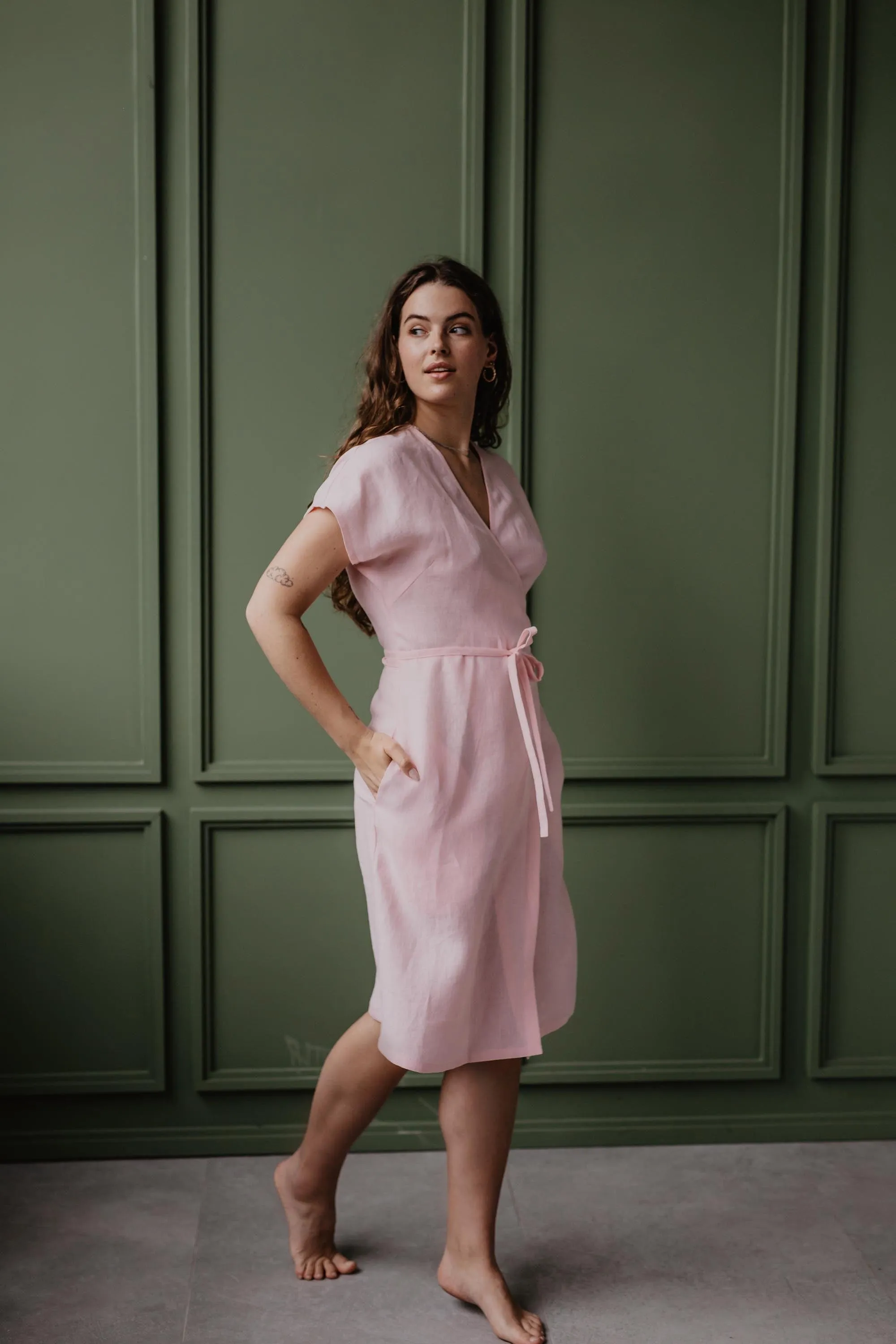 Olivia Linen Wrap Dress | Multiple Colours