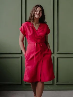 Olivia Linen Wrap Dress | Multiple Colours