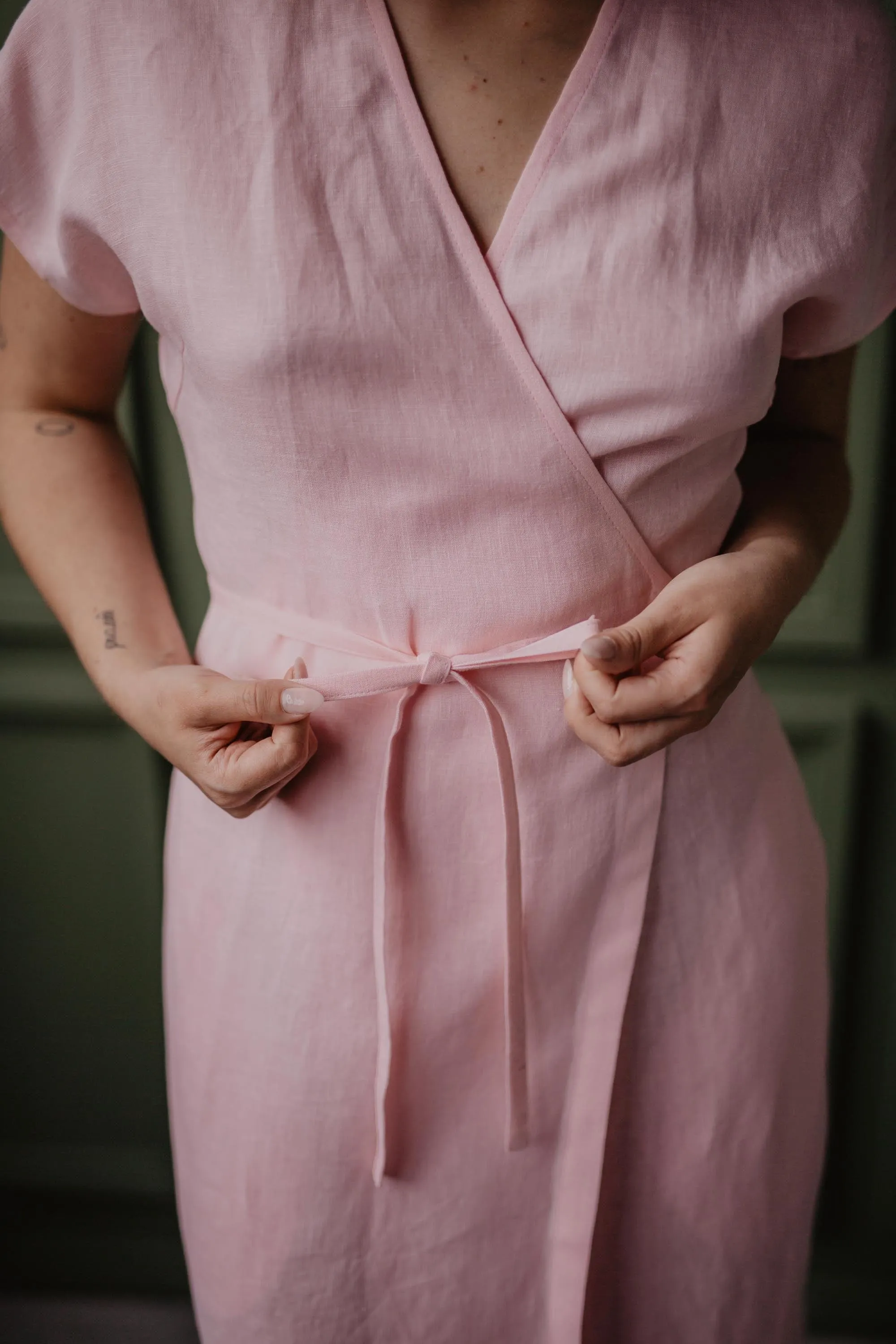 Olivia Linen Wrap Dress | Multiple Colours