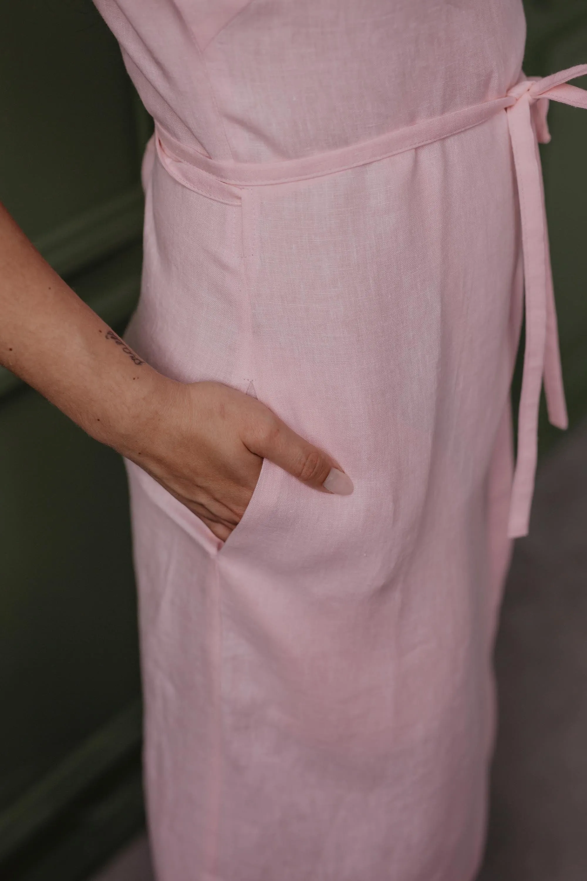 Olivia Linen Wrap Dress | Multiple Colours