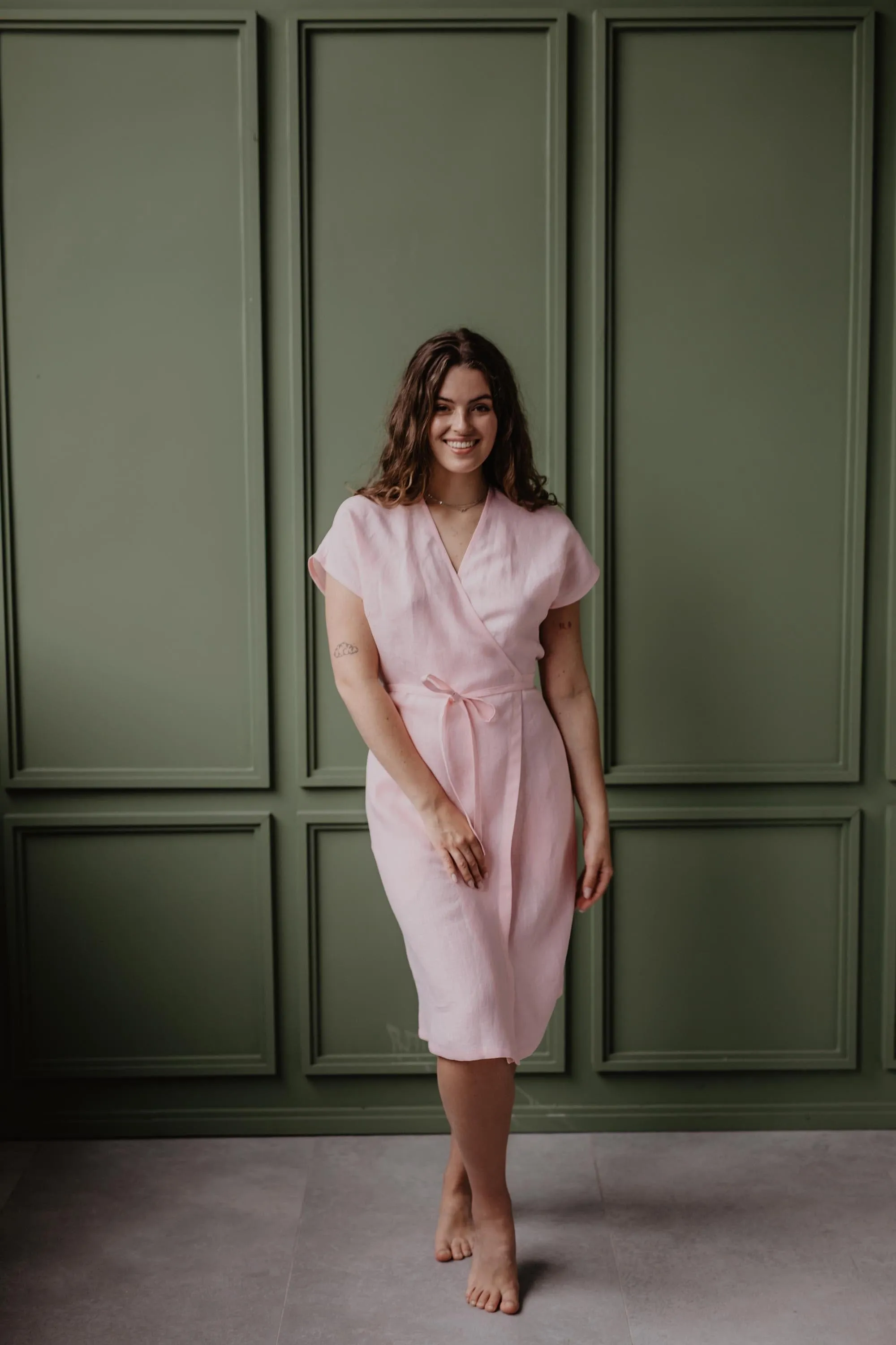 Olivia Linen Wrap Dress | Multiple Colours