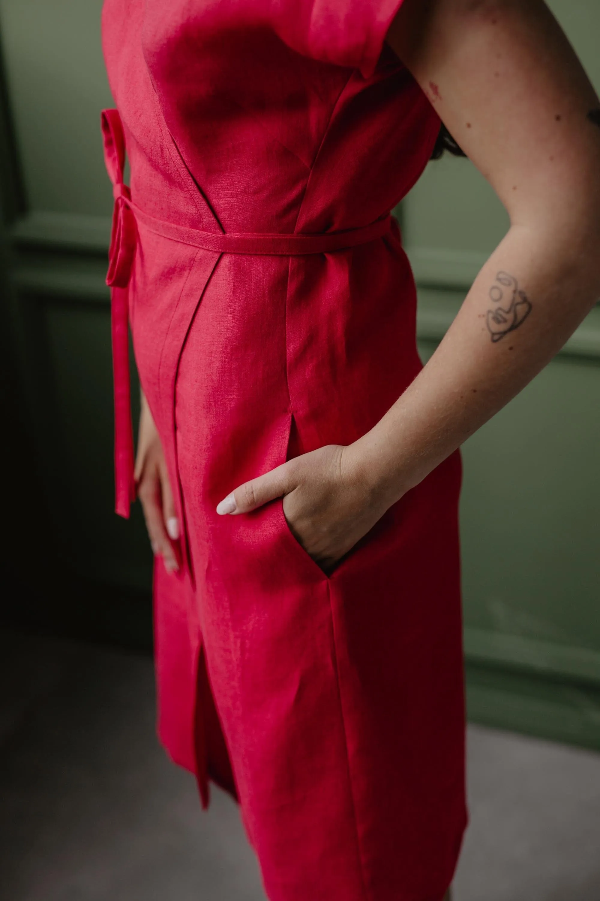 Olivia Linen Wrap Dress | Multiple Colours
