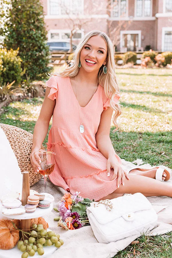On Tiki Time Shift Dress In Peach