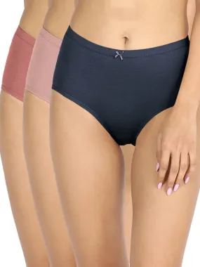 Pack Of 3 Cotton Full Brief with Anti odor-NYP104--Peacoat, withered rose, windsor wine
