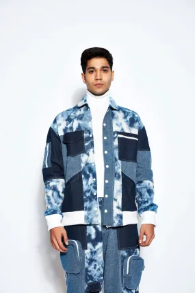 Patchwork Denim Bomber Jacket