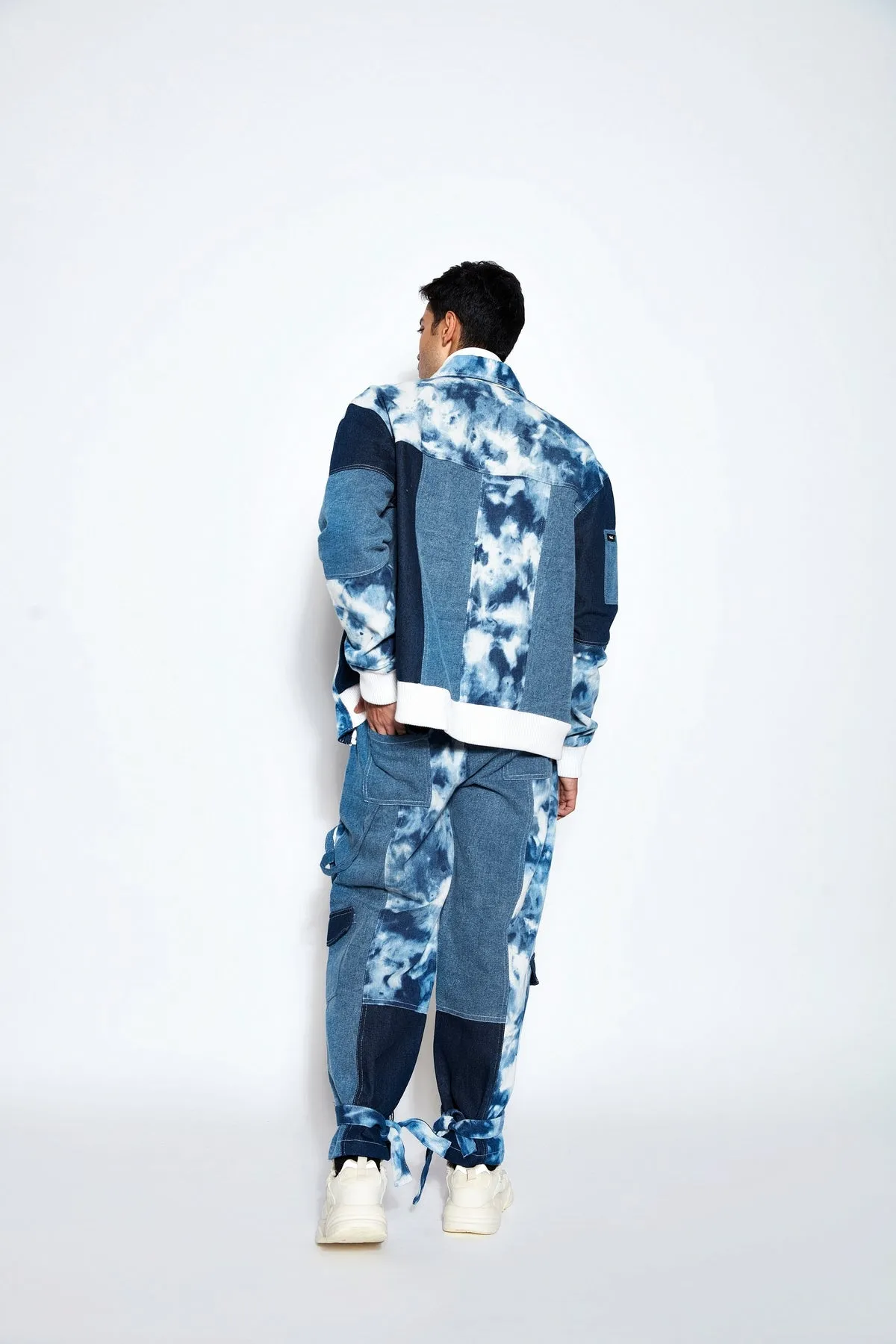 Patchwork Denim Bomber Jacket