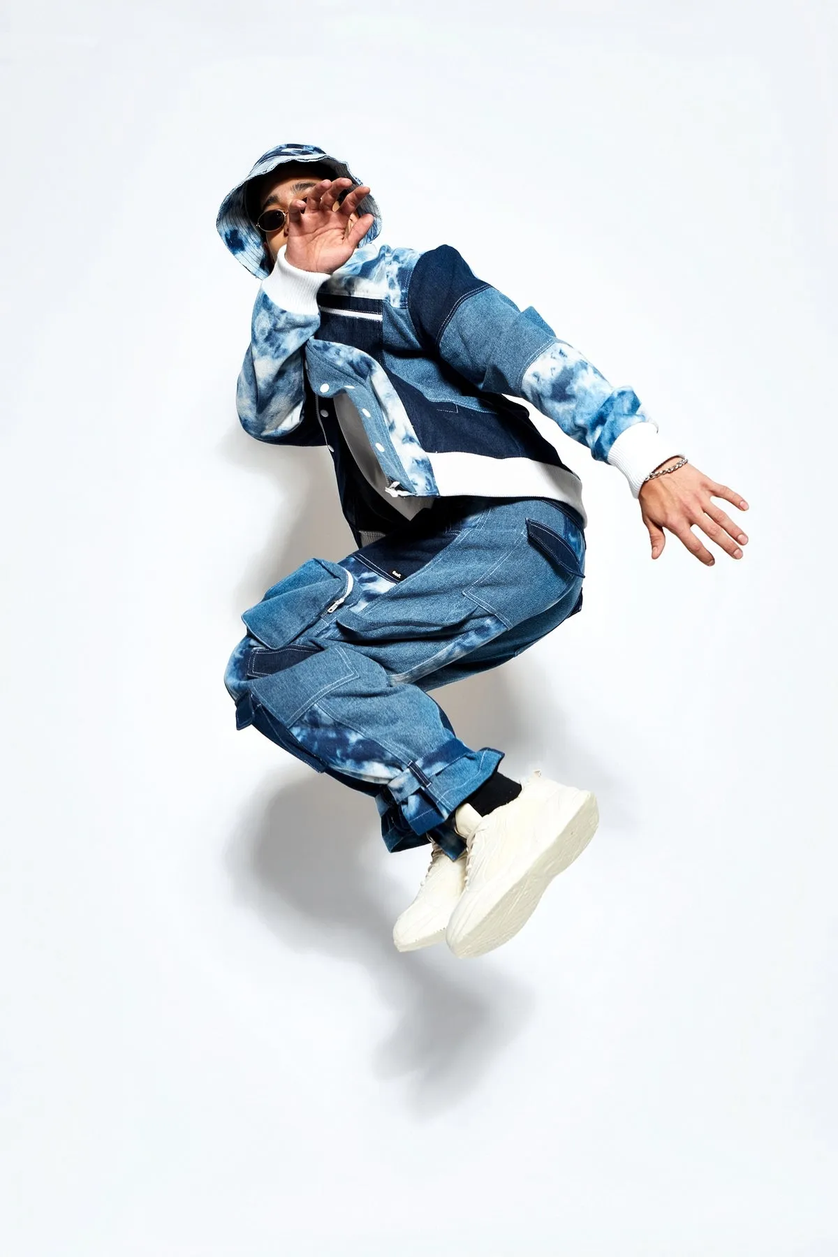 Patchwork Denim Bomber Jacket
