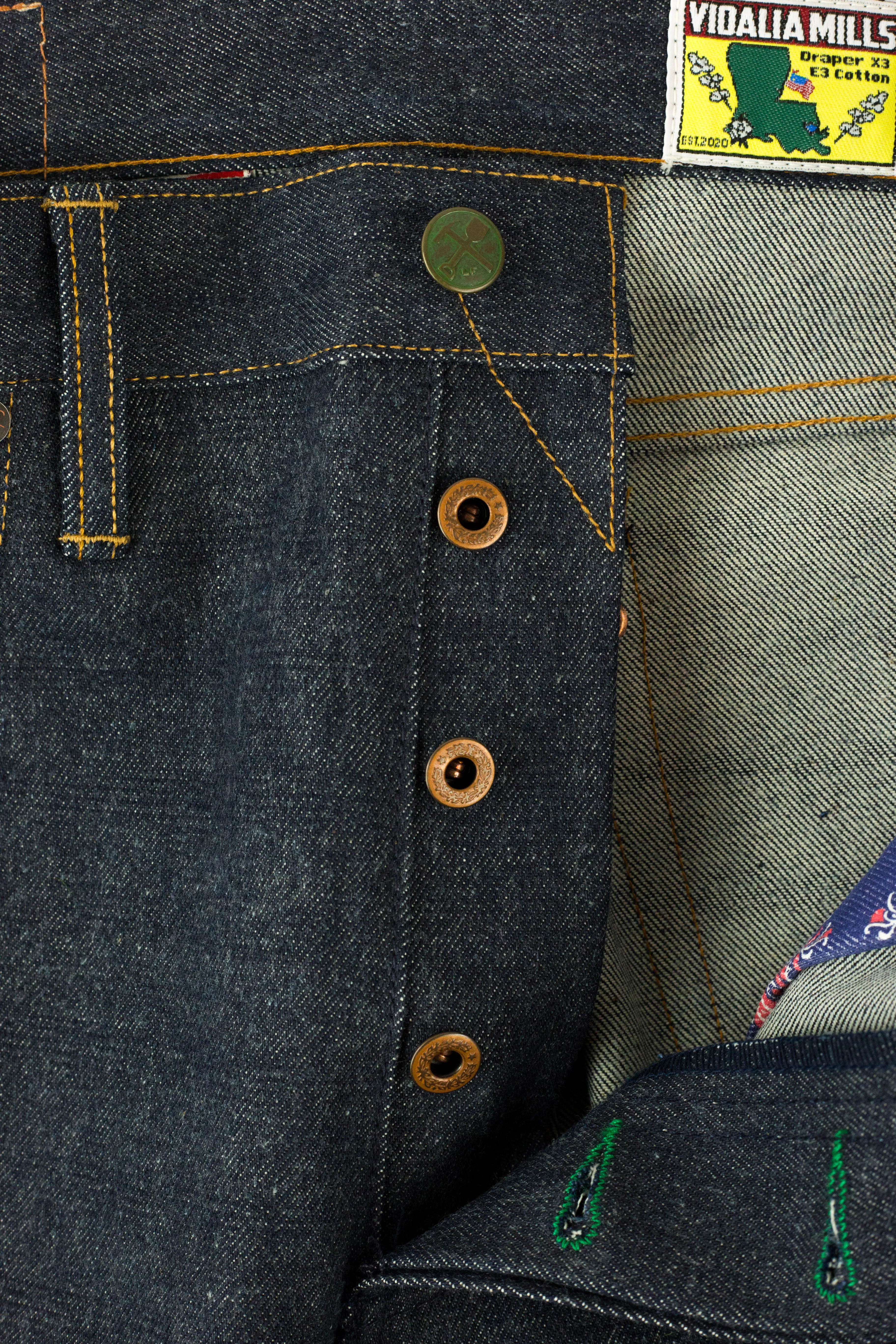 Pre Order - Atlas Vidalia Mills 14 oz Indigo Raw Denim - 1 Weeks